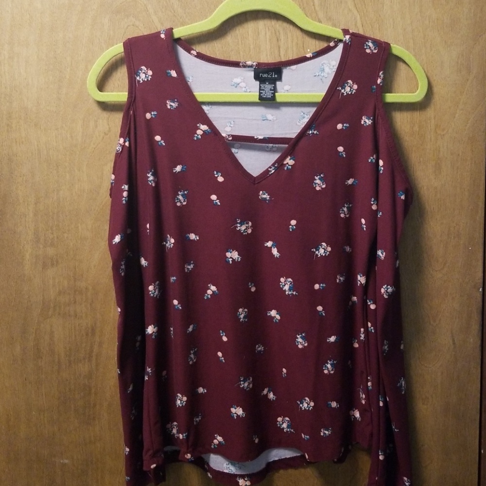 Long Sleeve, Cold Shoulder Top